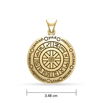 Wheel of the Year Gold Pendant GPD232 - Jewelry